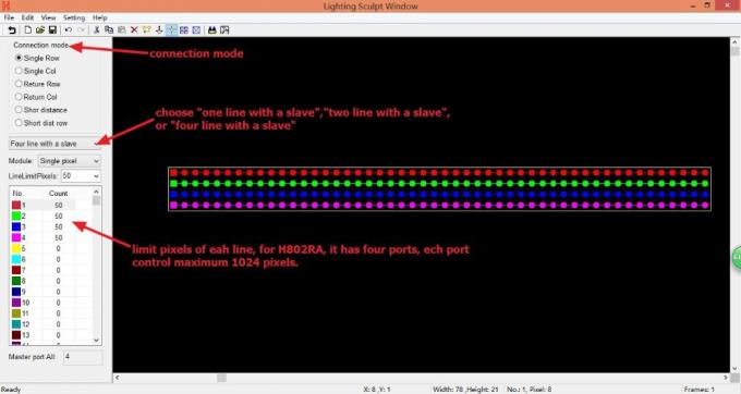 4096 pixels Salve DMX LED Controller H802RA 4 portas Material de liga de alumínio 0